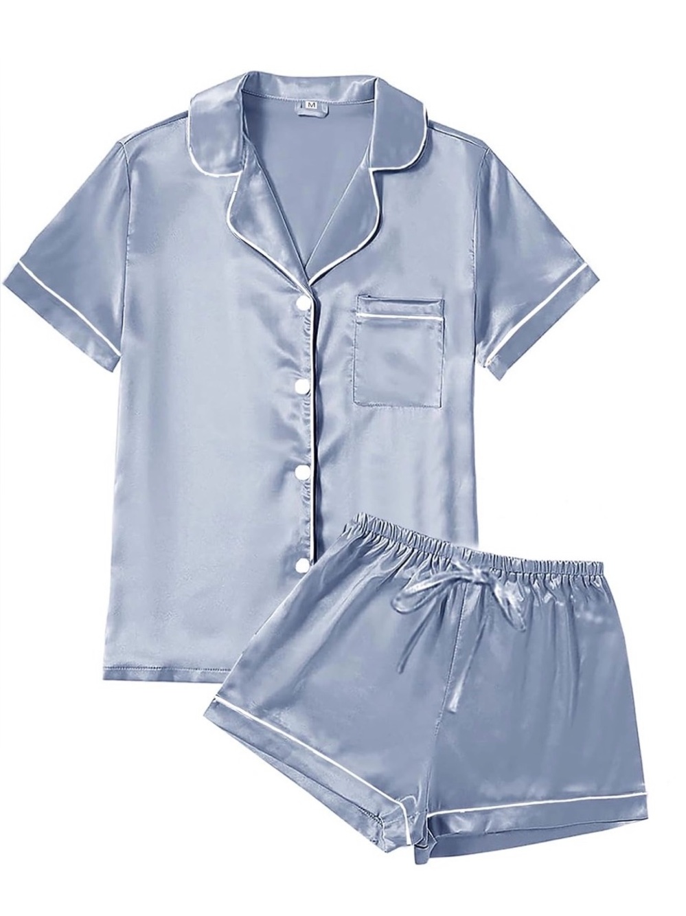 Dusty Blue Amazon Satin Pj Set